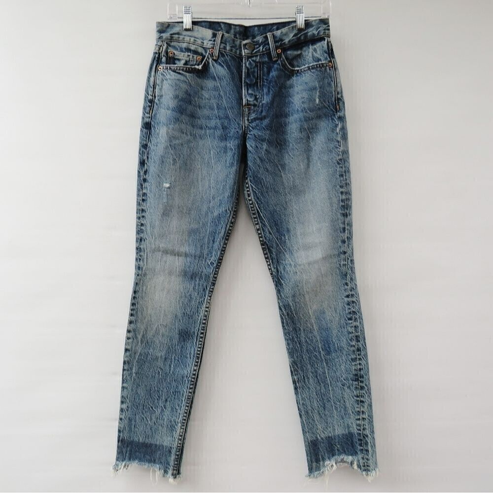 GRLFRND Womens Size 27 Yasmin Joan Button Fly Acid Wash Raw Hem Jeans - Picture 2 of 15